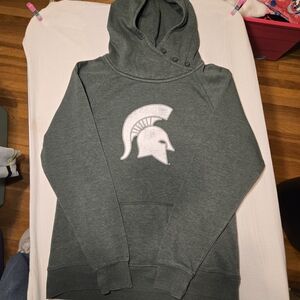 Michigan State Women’s‎ Heathered Green Hoodie Spartans Sweatshirt M EUC